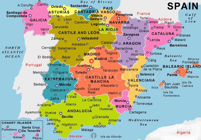 Mapa De España Con Provincias Y Capitales Actualizado Abril 2024 8414