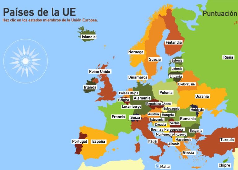 Mapa de la union europea Actualizado mayo 2024