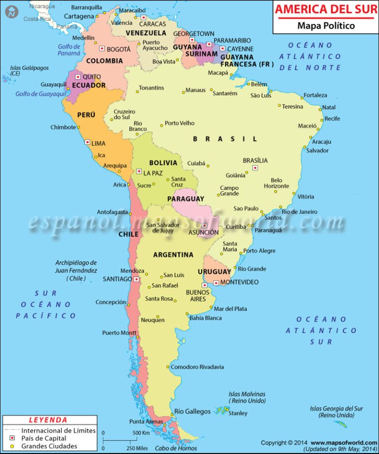Mapa De Sudamerica Politico Actualizado Febrero 2024 5021